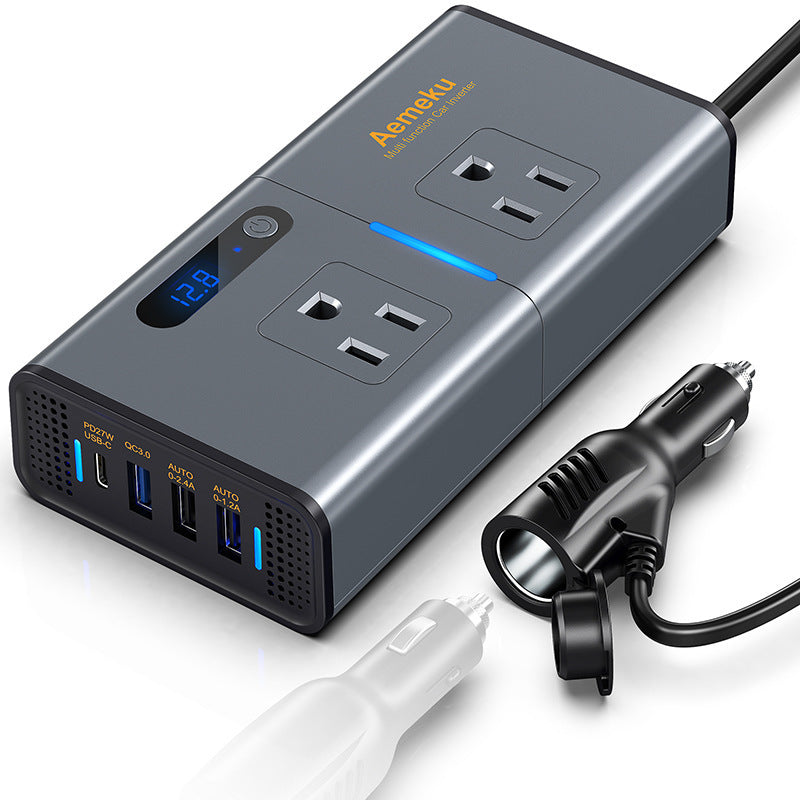 Car Inverter 200W Cigarette Lighter Super Fast Charge USB Power Adapter Socket PD Charger