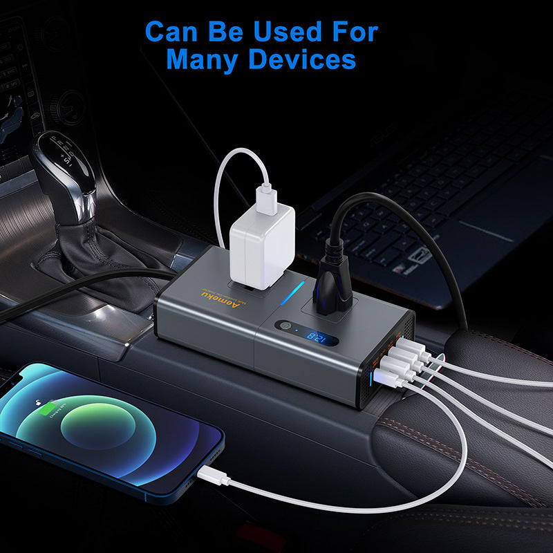 Car Inverter 200W Cigarette Lighter Super Fast Charge USB Power Adapter Socket PD Charger