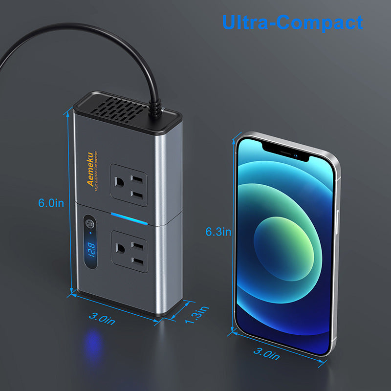 Car Inverter 200W Cigarette Lighter Super Fast Charge USB Power Adapter Socket PD Charger