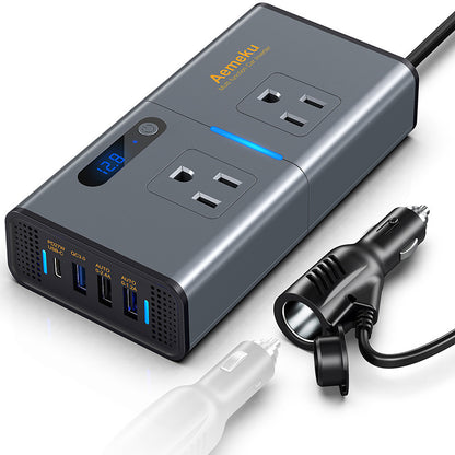 Car Inverter 200W Cigarette Lighter Super Fast Charge USB Power Adapter Socket PD Charger