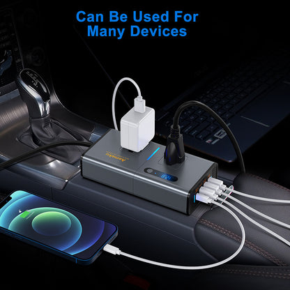 Car Inverter 200W Cigarette Lighter Super Fast Charge USB Power Adapter Socket PD Charger