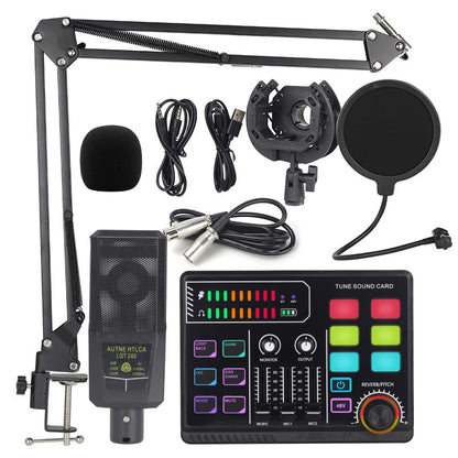 48v Large Shock Film English Sound Card Mobile Live Streaming Anchor Full Set Of Equipment